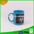 blue sublimation mug, 11oz ceramic mug colour inside, sublimation cup